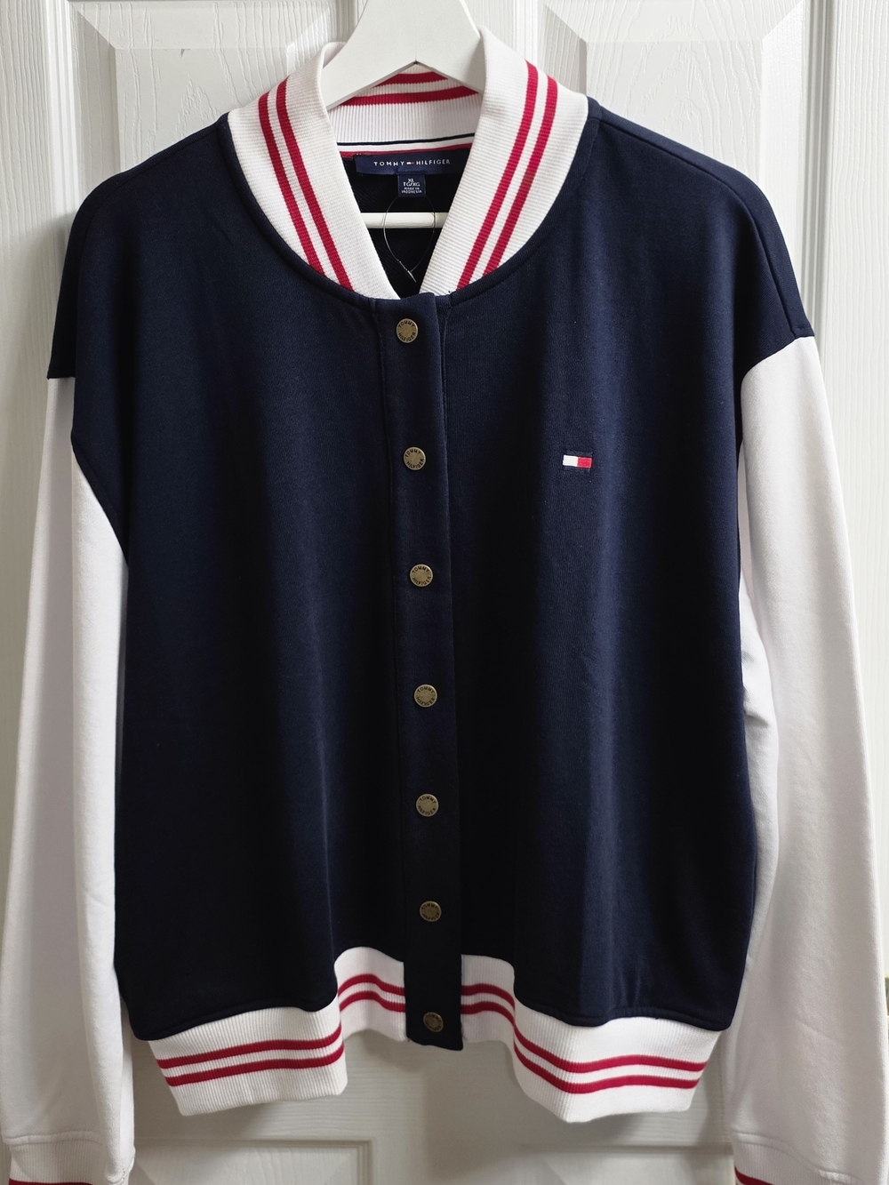 Tommy Hilfiger Navy, White & Red Varsity Jacket